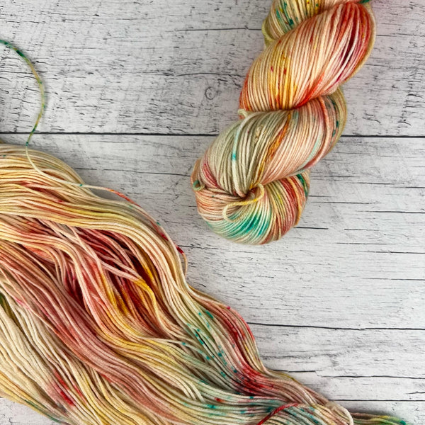 Mexico (115g) + Potiron (35g) - Ensemble de laine pour bas SW merino/nylon, prête à partir