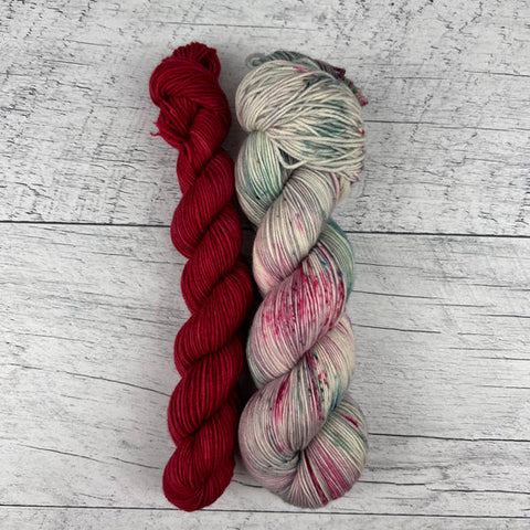 Lutin coquin (115g) + Traîneau (25g) - Ensemble de laine pour bas SW BFL/nylon, prête à partir
