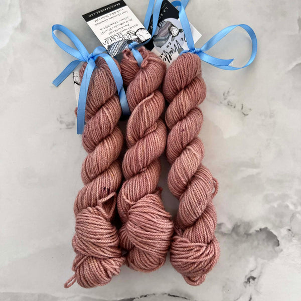 Rose victorien - Mini écheveaux de laine fingering SW BFL/nylon, prête à partir