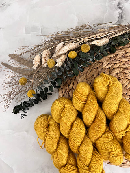 Rayon de miel - Laine à bas grosseur fingering superwash BFL/nylon, prête à partir