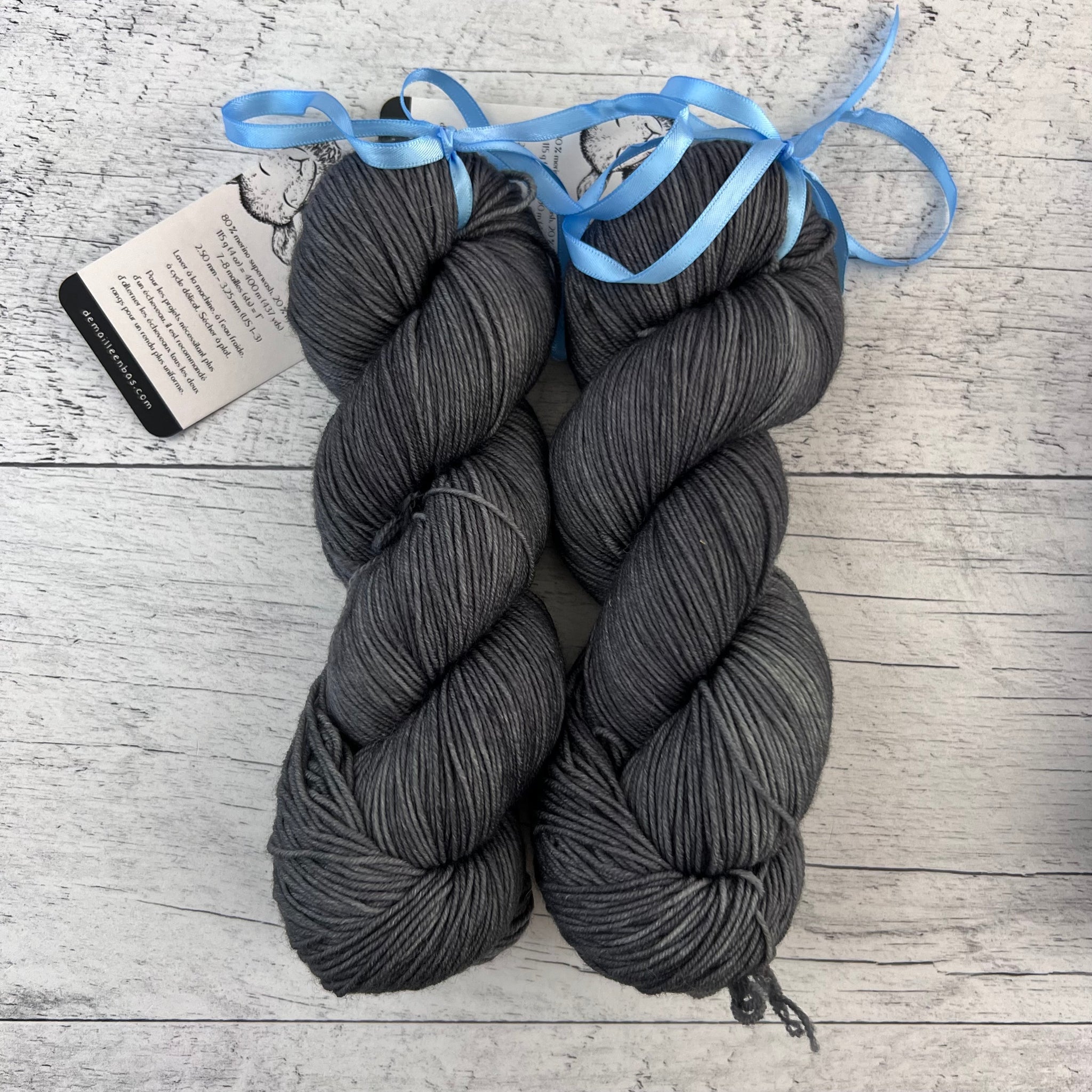 OOAK gris - Laine grosseur fingering SW merino/nylon, prête à partir