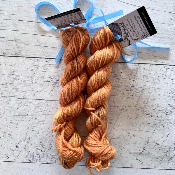 Citrouille - Mini écheveaux de laine fingering SW BFL/nylon, prête à partir
