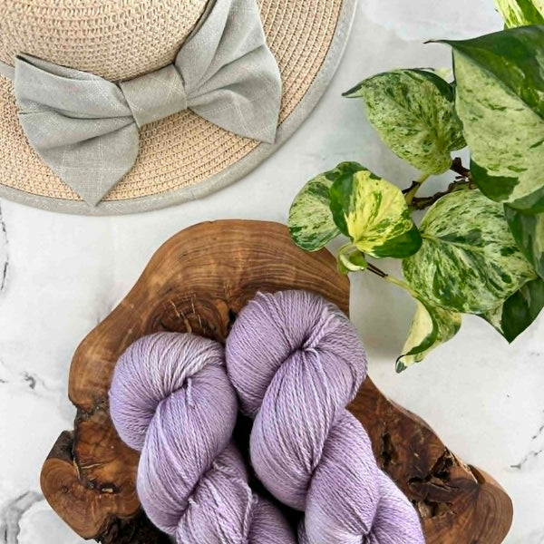 Lavande - Laine grosseur lace merino/cachemire/soie, prête à partir