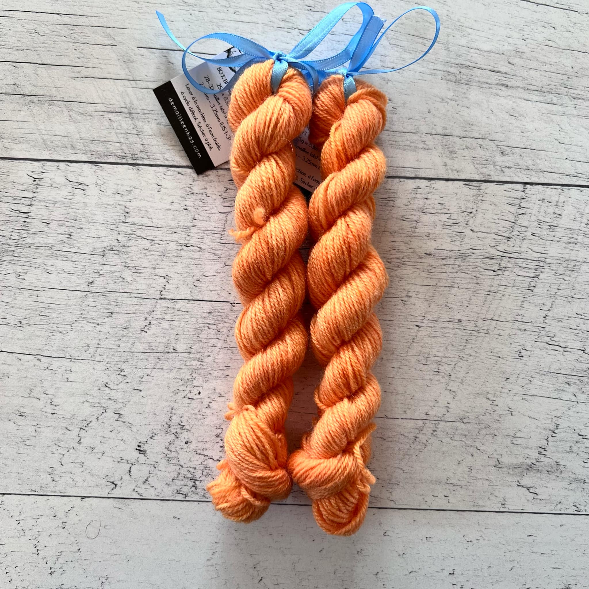 Carotte - Mini écheveaux de laine fingering SW BFL/nylon, prête à partir