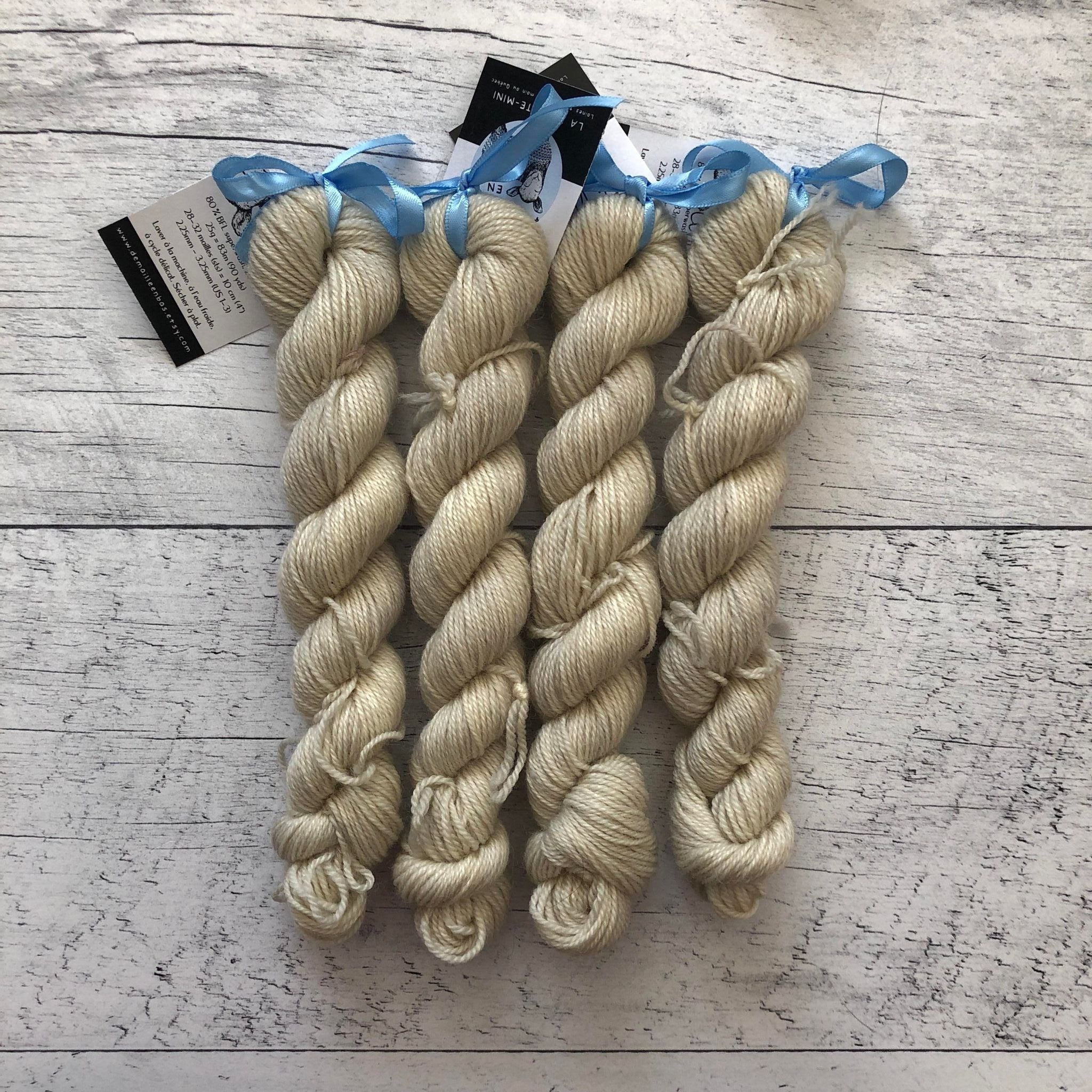 Cendres - Mini écheveaux de laine fingering pour bas SW BFL/nylon, prête à partir