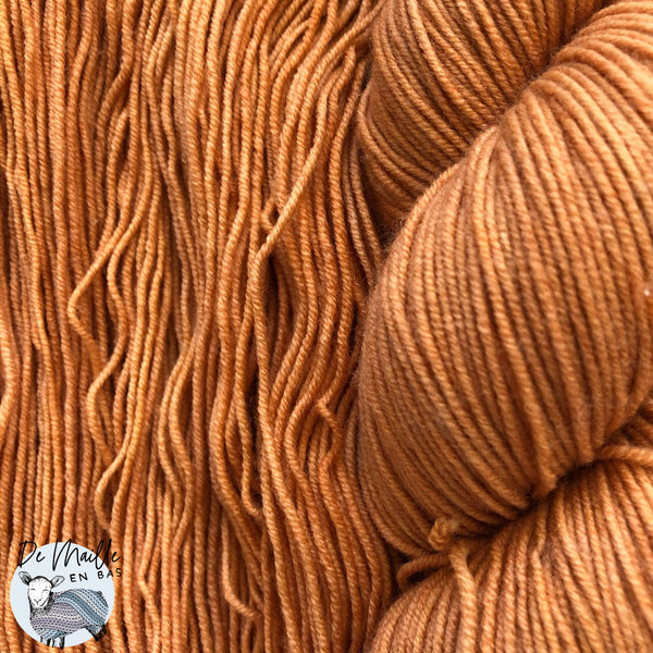 Citrouille - Laine à bas grosseur fingering superwash BFL/nylon, prête à partir