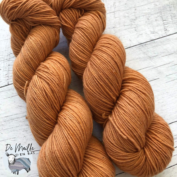 Citrouille - Laine à bas grosseur fingering superwash BFL/nylon, prête à partir