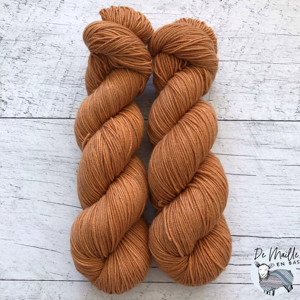 Citrouille - Laine à bas grosseur fingering superwash BFL/nylon, prête à partir