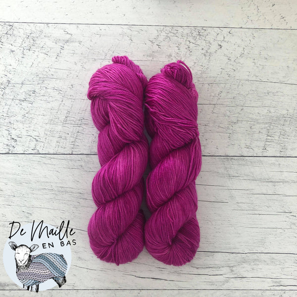 Orchidée - Laine grosseur fingering SW merino/nylon, prête à partir