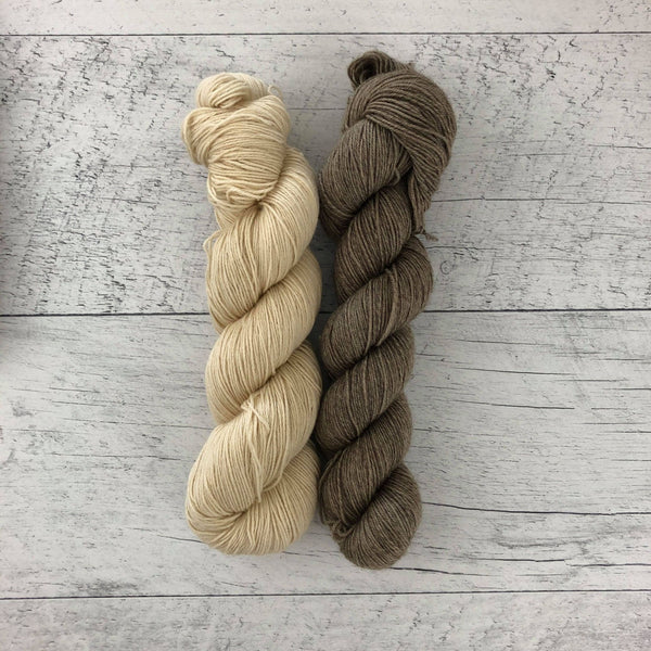 Champagne - Laine grosseur fingering, merino/yak/nylon SW, prête à partir