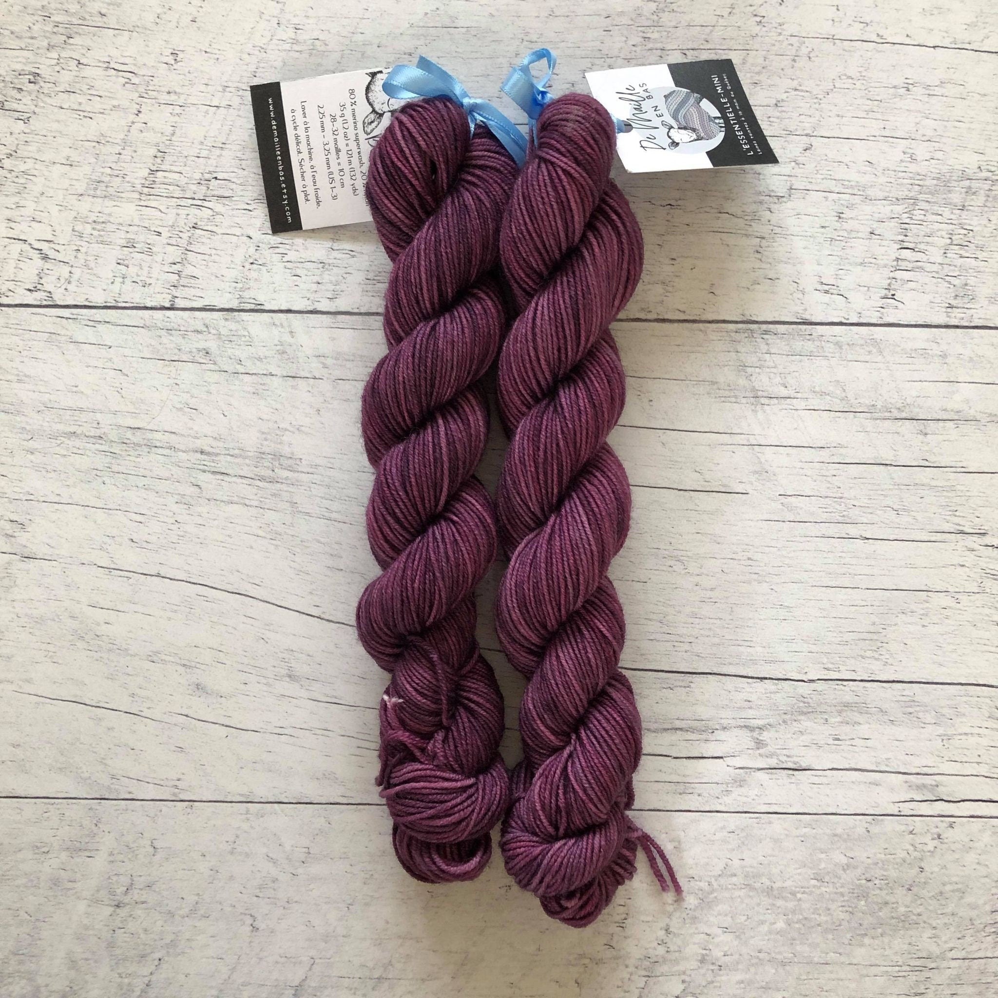 Bottines - Mini écheveau de laine grosseur fingering SW merino/nylon, prêt à partir